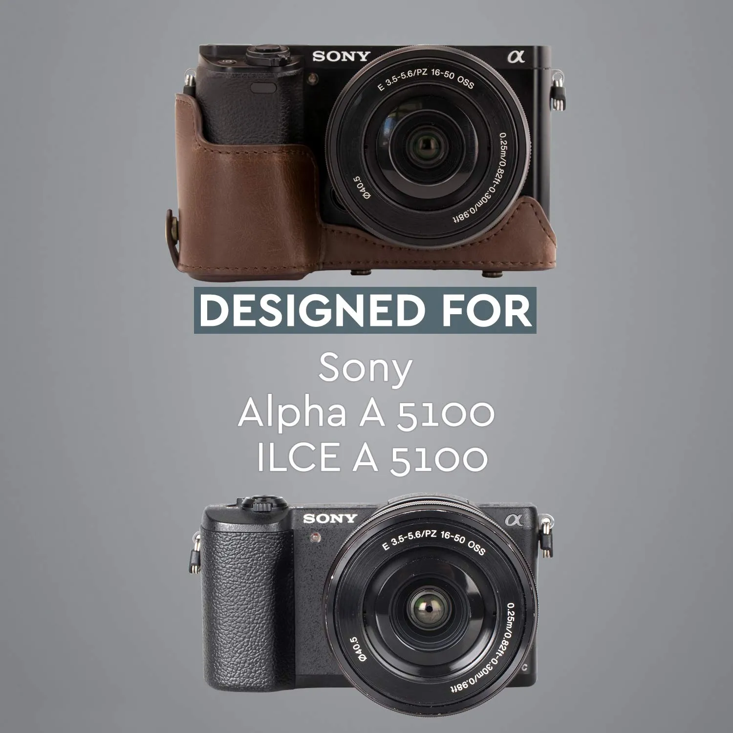 MegaGear Ever Ready A5100 A5000 custodia fotocamera marrone scuro
