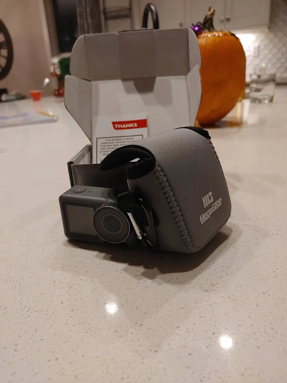MegaGear custodia neoprene action cam blu piccola