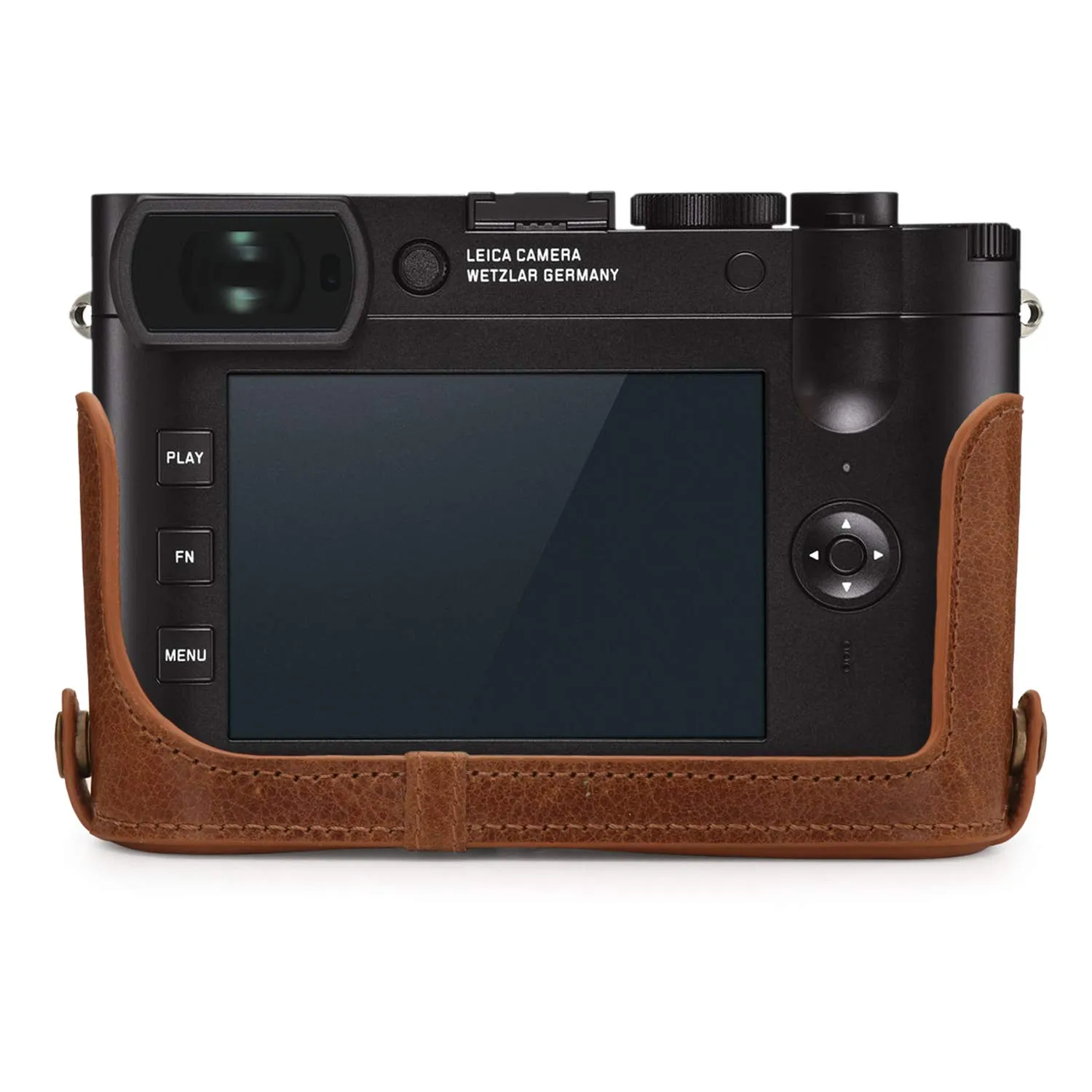 MegaGear MG1719 Mezza Custodia Pelle per Leica Q2 Marrone