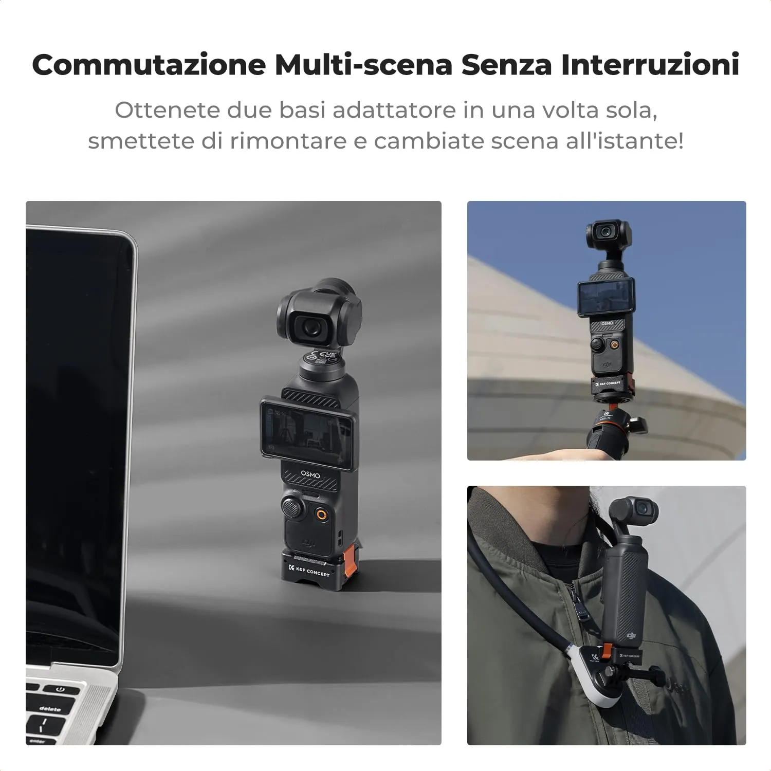 K&F Concept Supporto Pocket 3 Sgancio Rapido 2 Pezzi Arca