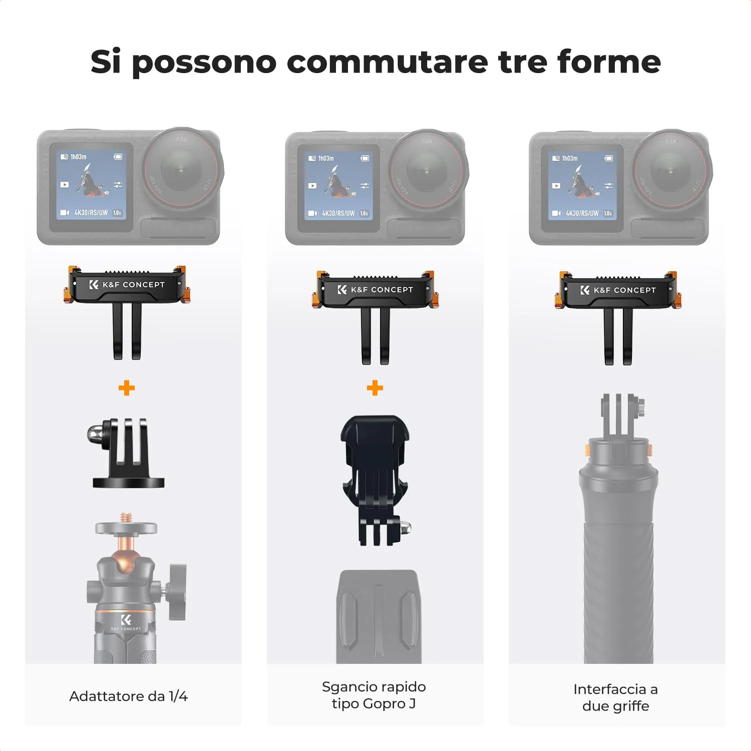 K&F Concept adattatore magnetico action cam DJI Osmo 2 pezzi
