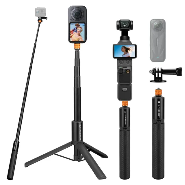 K&F Concept Bastone Selfie Invisibile 120cm con Treppiede Alluminio