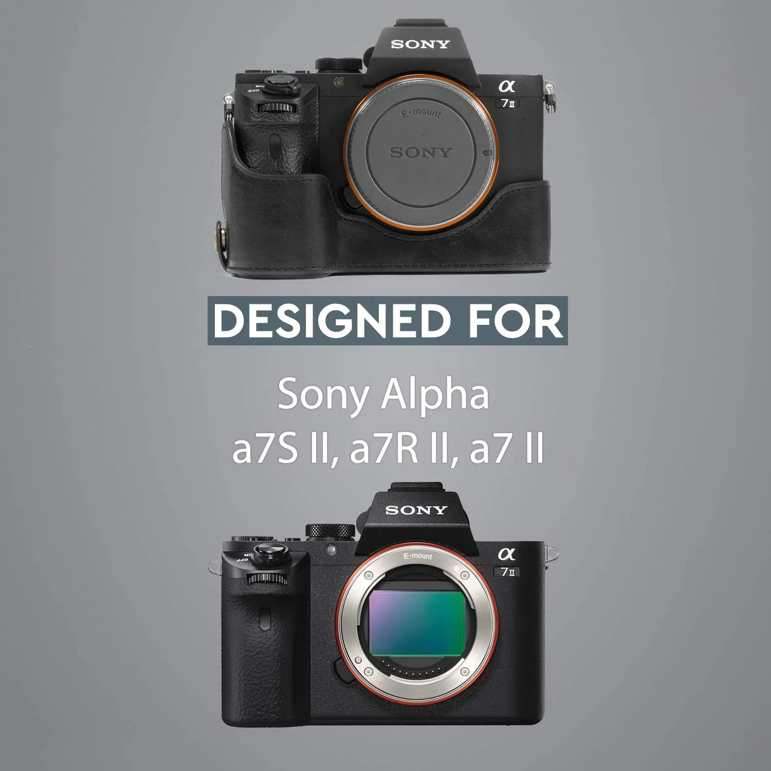 MegaGear Ever Ready custodia A7 II A7R II A7S II nera vera pelle