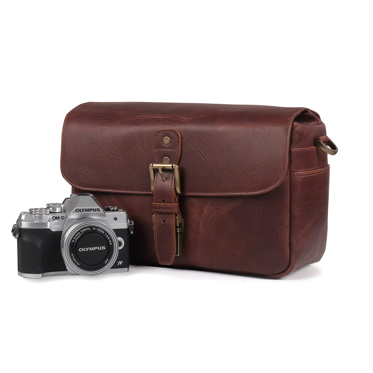 MegaGear Torres Borsa Messenger Pelle Fotocamera Mirrorless Marrone