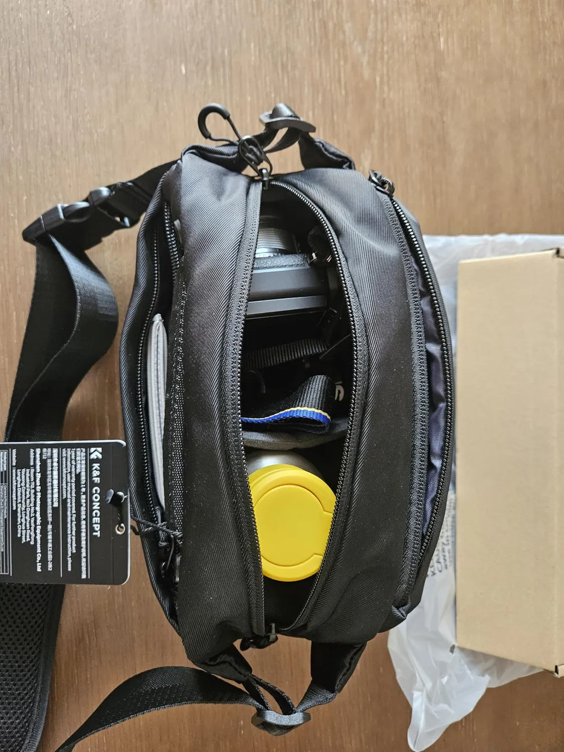 K&F Concept Borsa Tracolla Fotocamera M Verde Nero Impermeabile