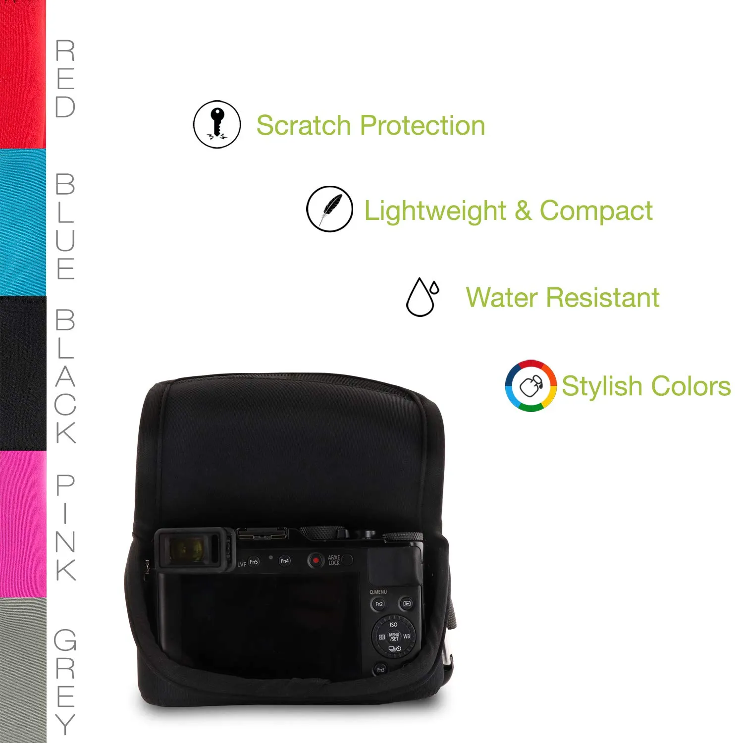 MegaGear custodia neoprene Leica D-Lux 7/8 nera taglia unica