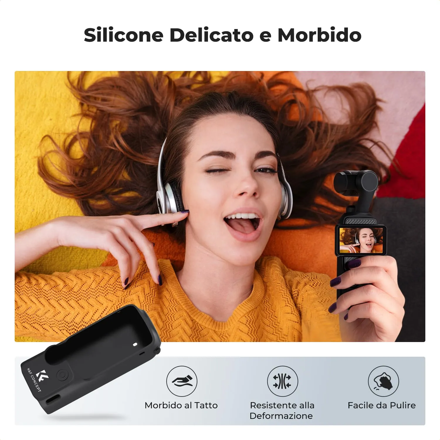 K&F Concept cover silicone DJI Osmo Pocket 3 kit 5 pezzi