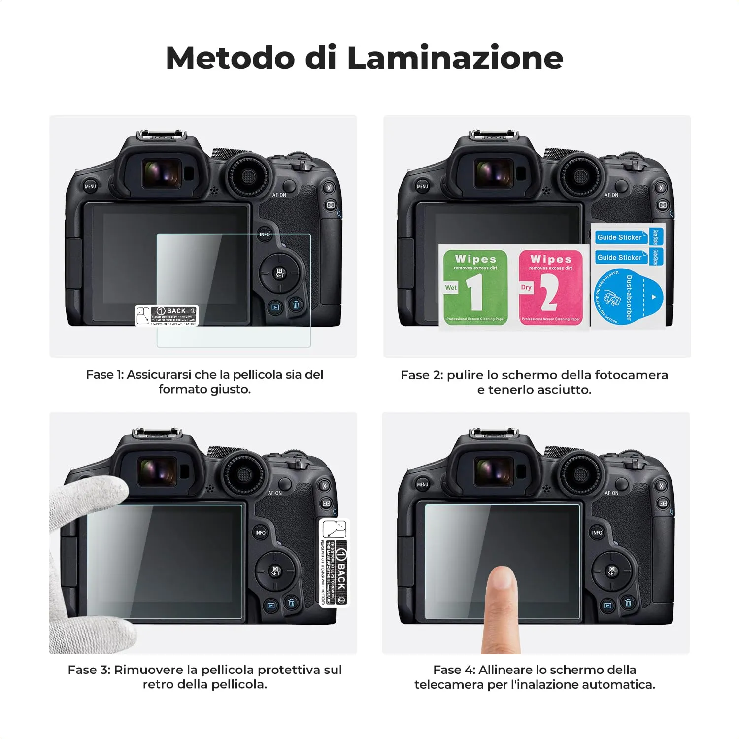 K&F Concept Pellicola Vetro Canon R6 R7 3 Pezzi 9H