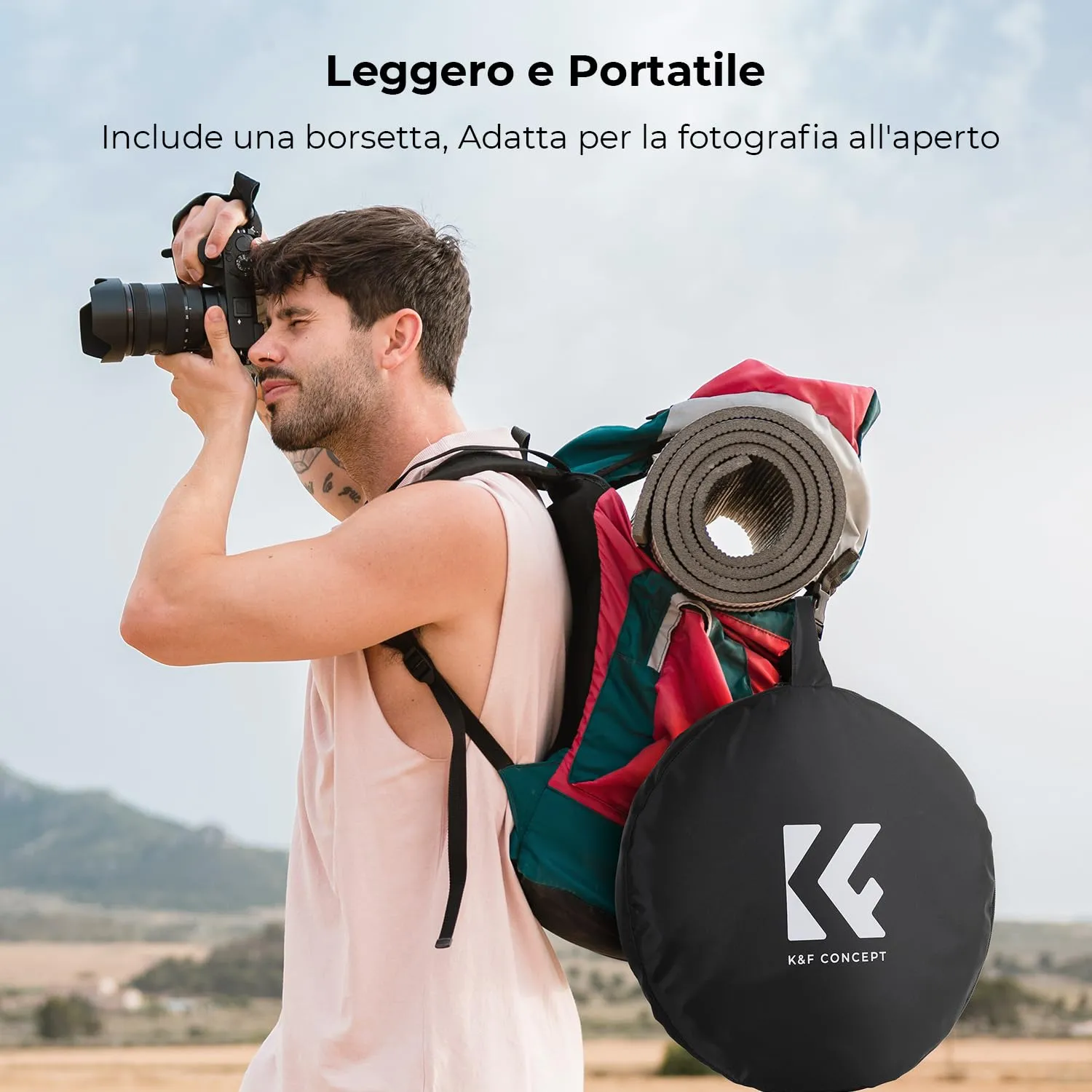 K&F Concept Riflettore Fotografico 5in1 Pieghevole 110cm