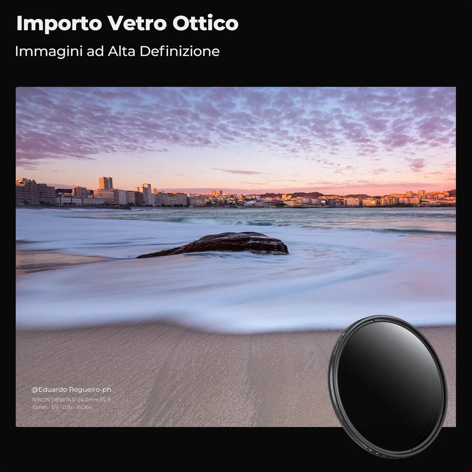 K&F Concept Nano-Basic ND2-400 filtro variabile 82mm 1-9 stop