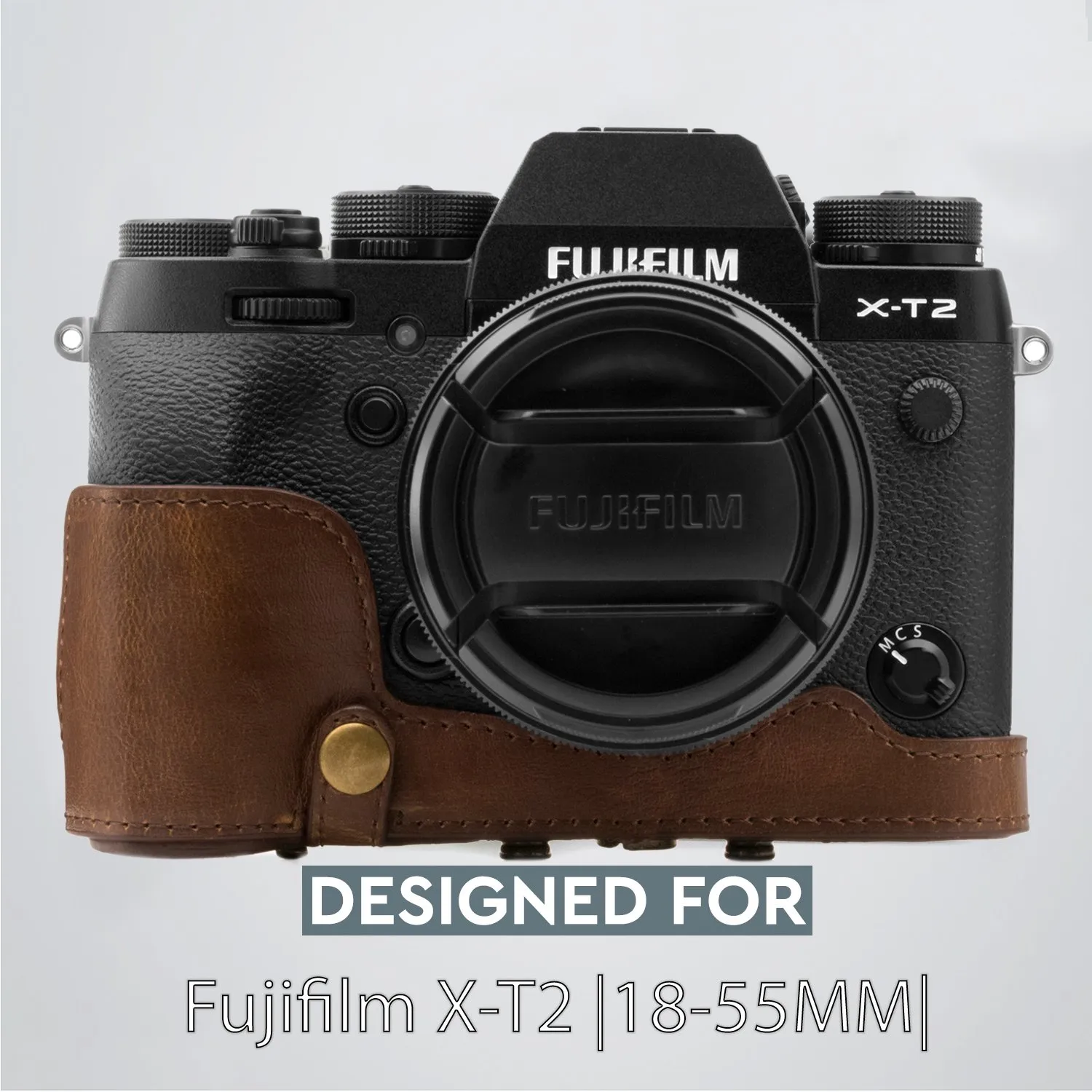 MegaGear MG871 custodia pelle Fujifilm X-T2 marrone scuro