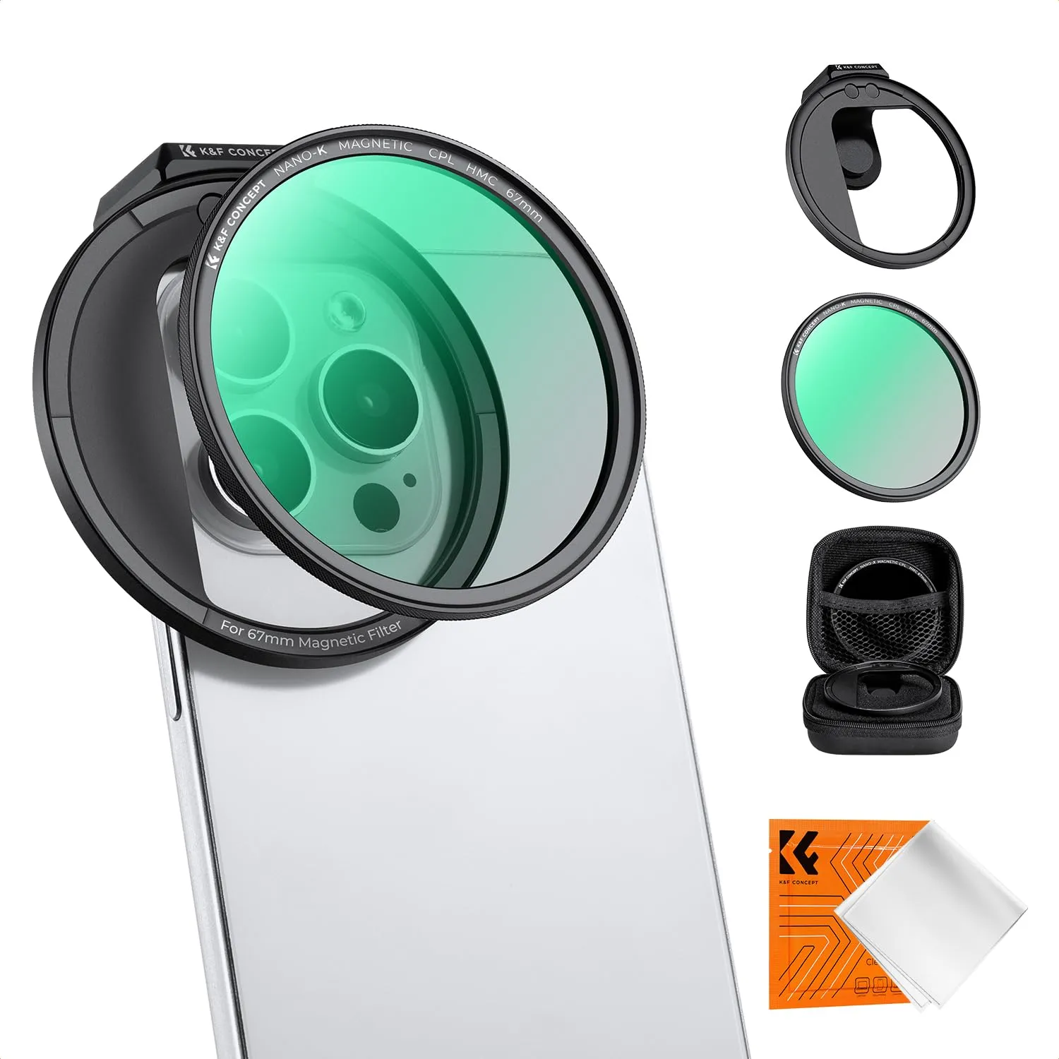 K&F Concept Clip-on magnetico 67mm adattatore smartphone