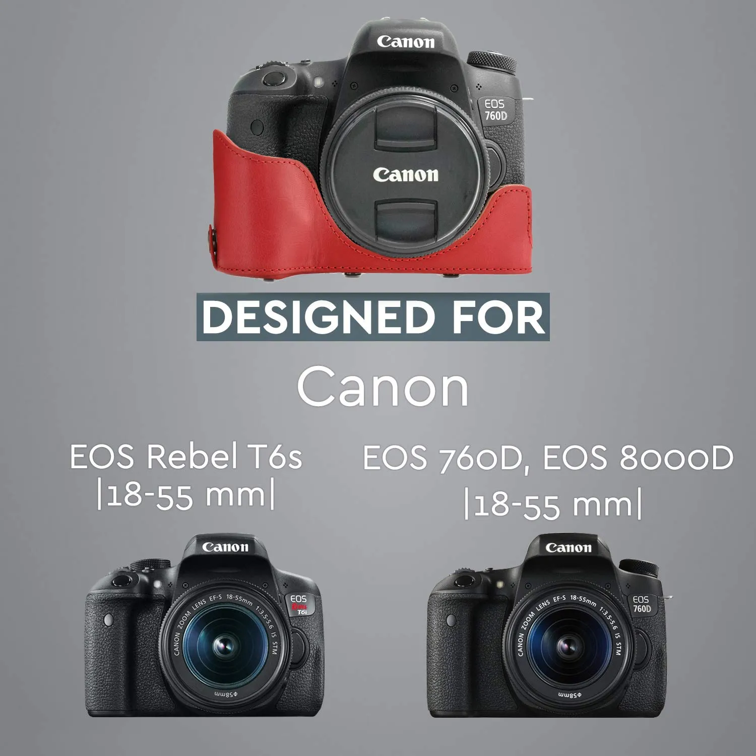 MegaGear MG1554 custodia fotocamera rossa Canon 760D