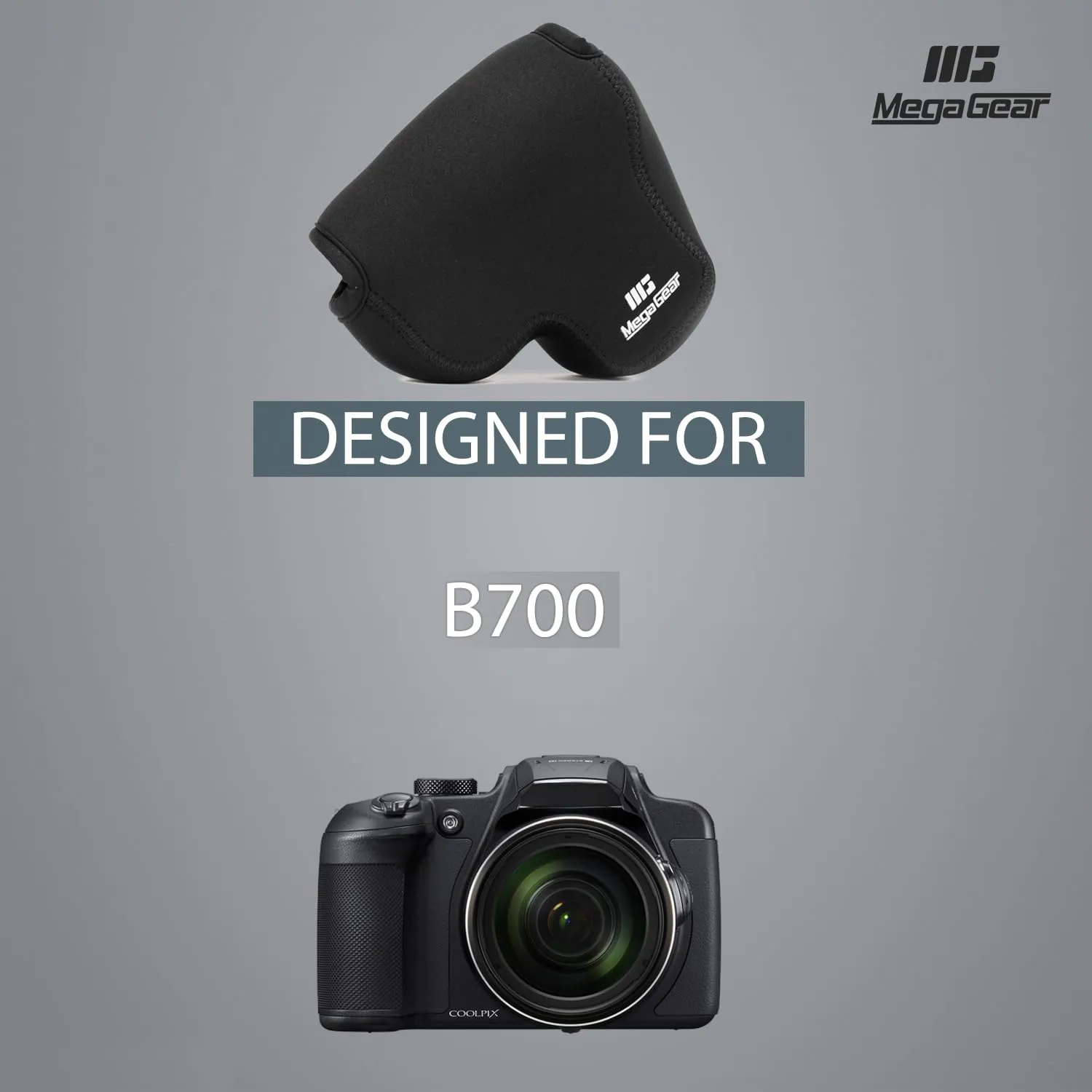 MegaGear MG846 custodia neoprene Nikon B700 nera