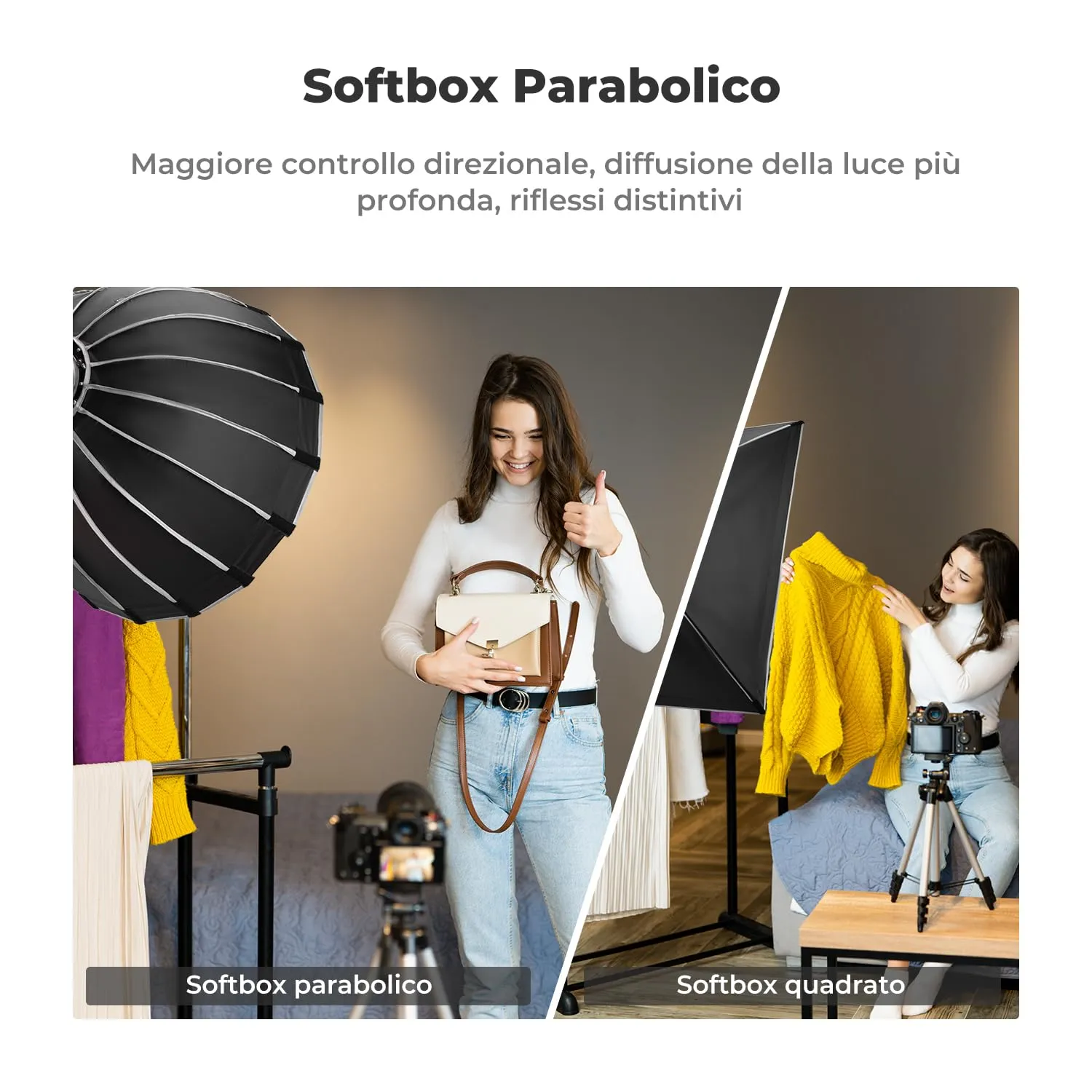 K&F Concept softbox parabolico 60cm Bowens con griglia