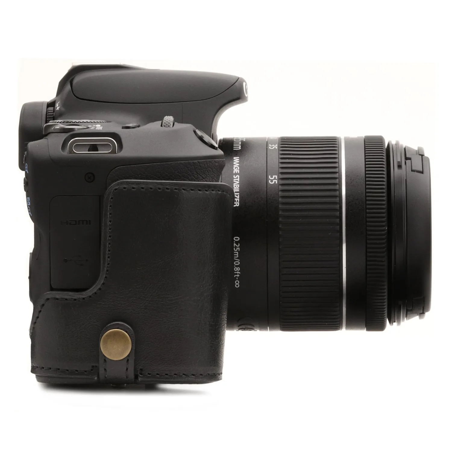 MegaGear Ever Ready custodia pelle Canon 250D 200D 18-55mm