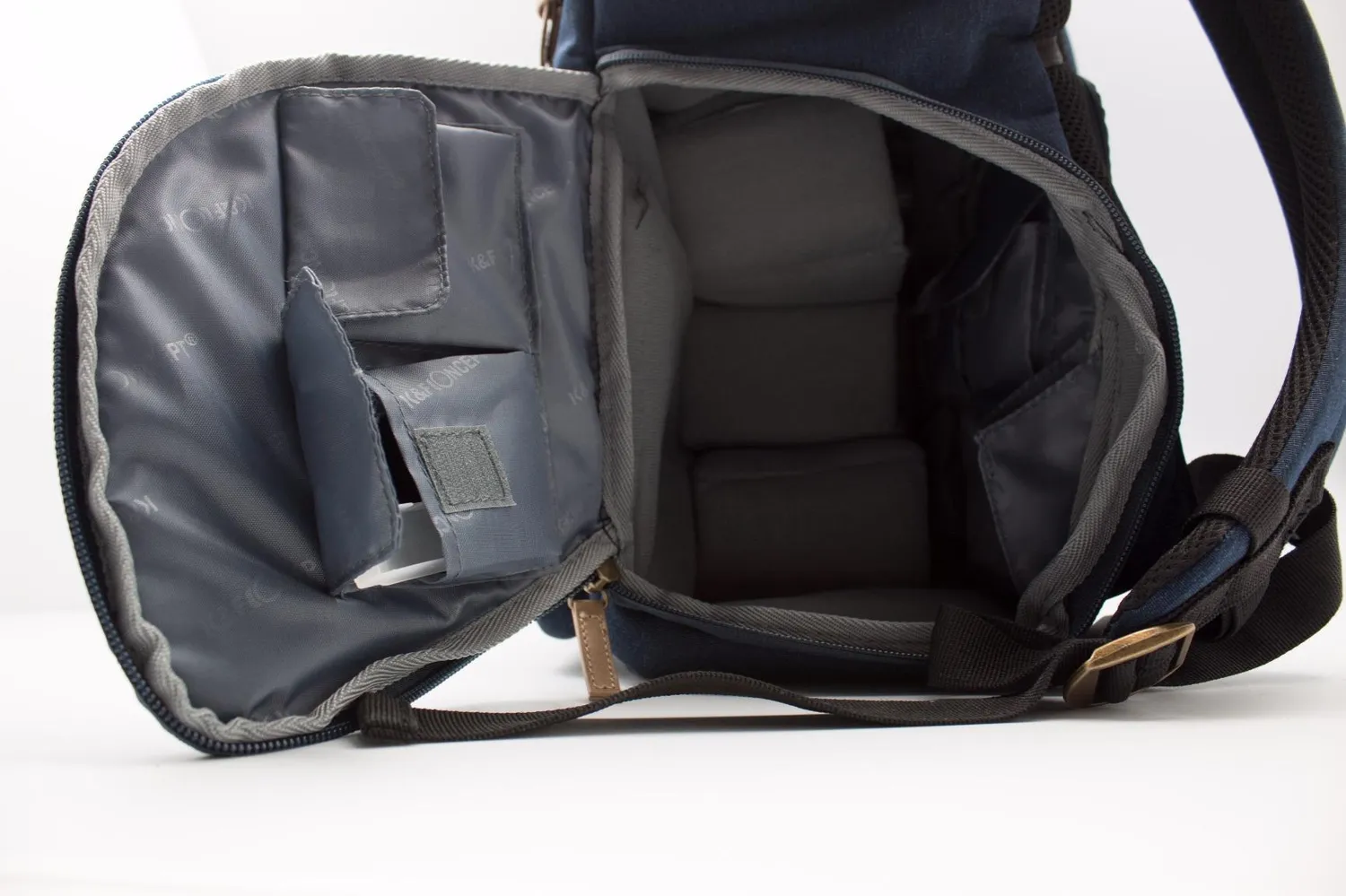 K&F Concept zaino fotografico 17L blu laptop 15,6" antifurto