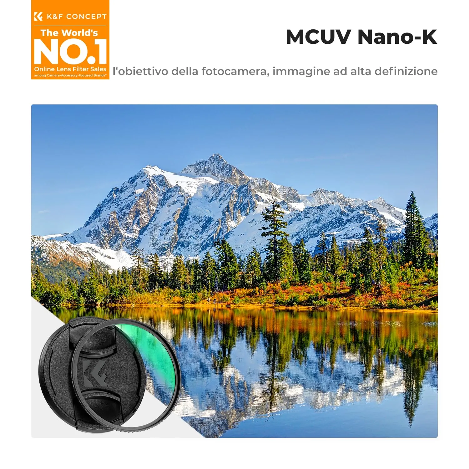 K&F Concept Nano-Klear Filtro UV 82mm Protezione+Tappo