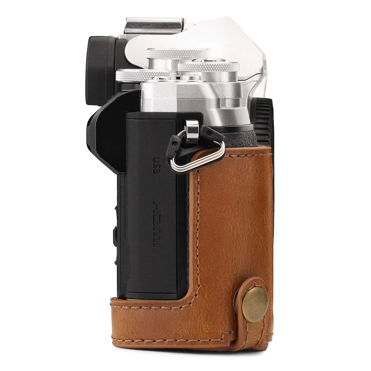 MegaGear MG971 Mezza Custodia Olympus E-M10 Marrone Chiaro