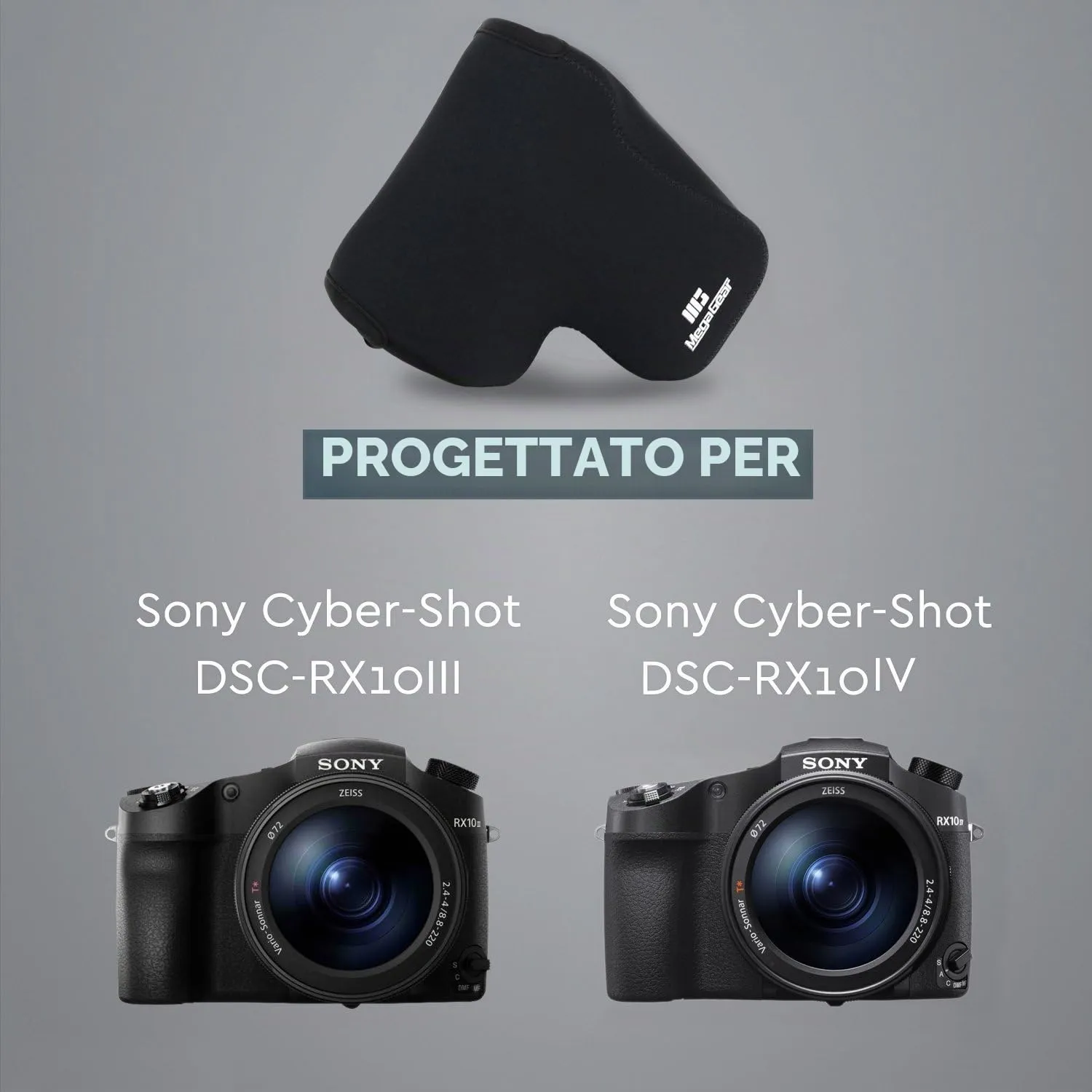 MegaGear MG755 Custodia Neoprene Sony RX10 III IV Nero