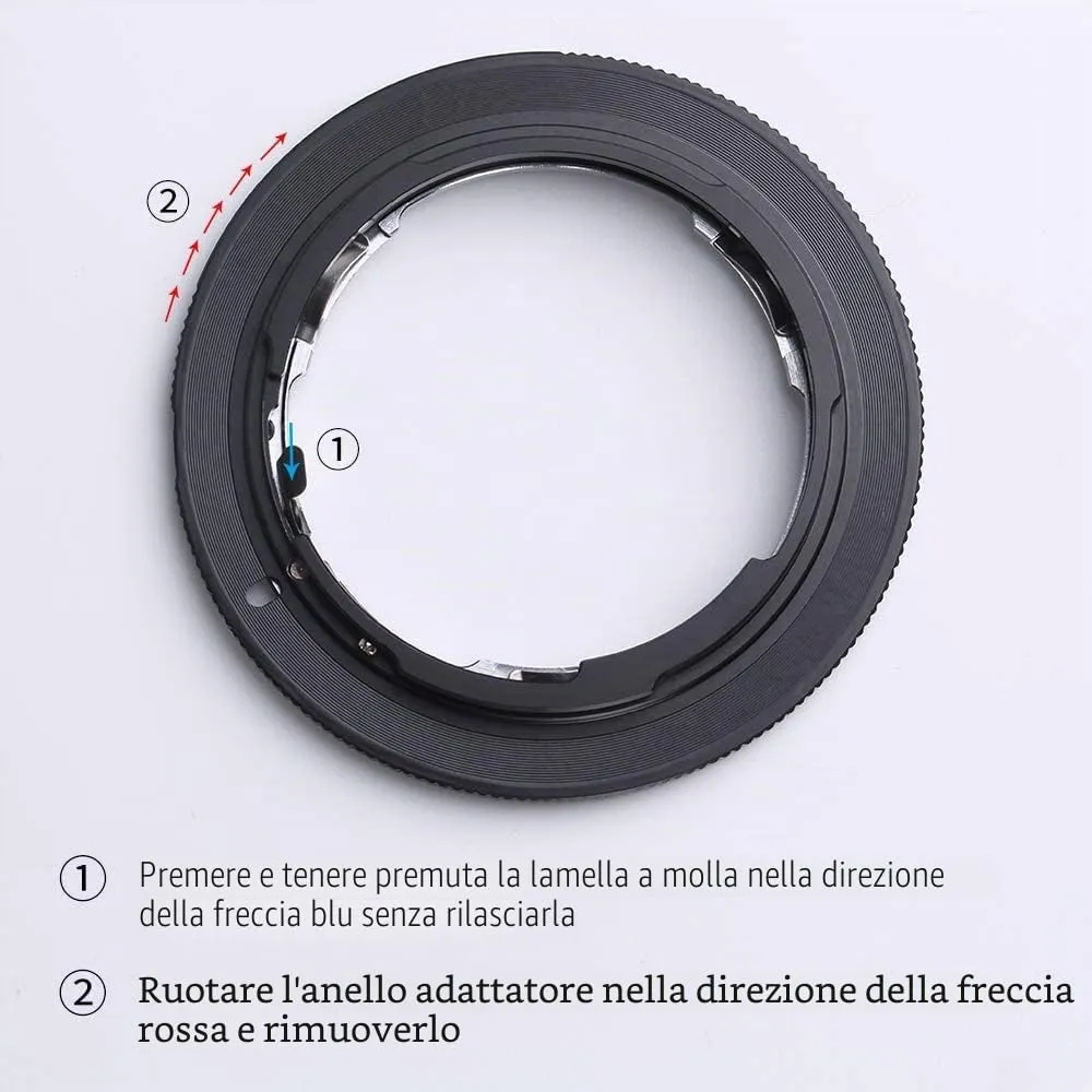 K&F Concept AI-EOS Anello Adattatore Nikon-Canon manuale