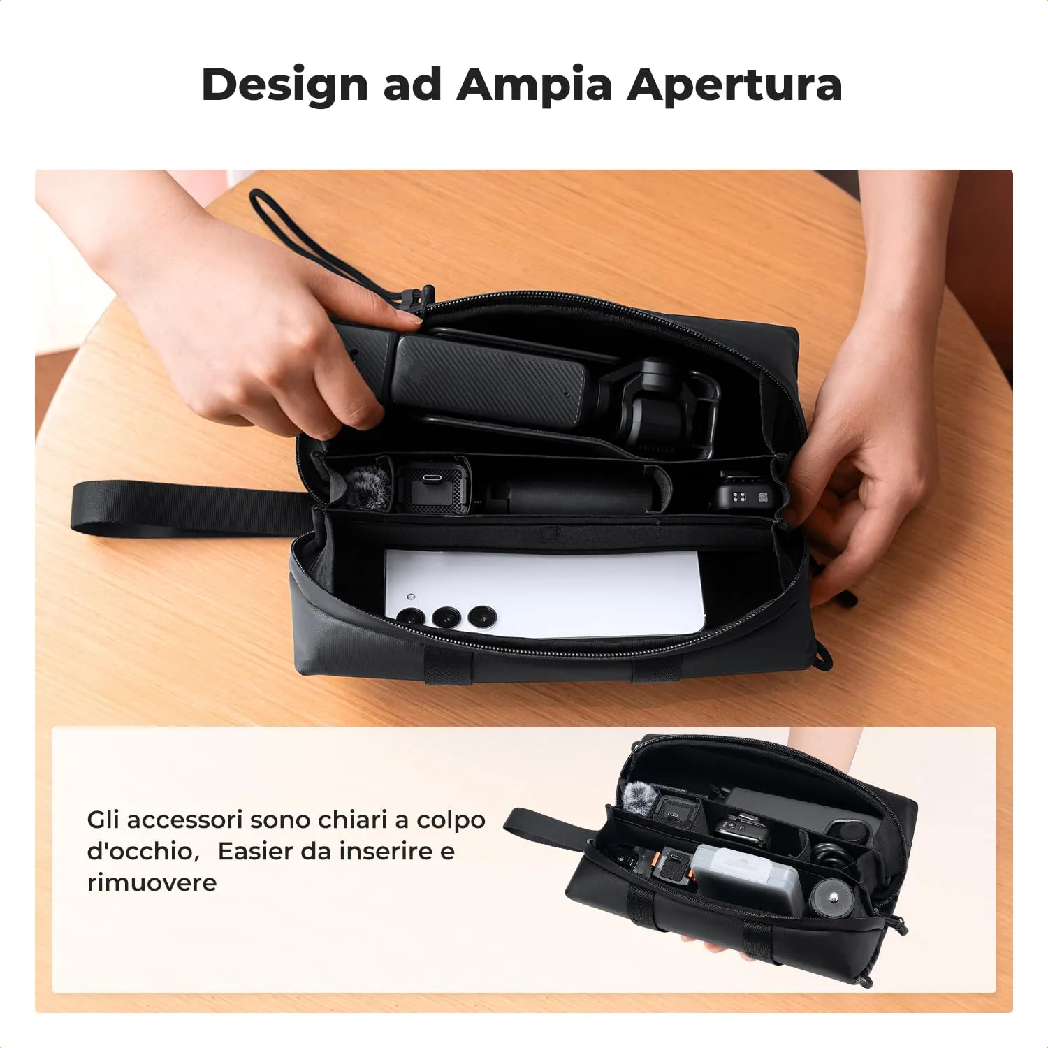 Concept borsa trasporto DJI Osmo Pocket 3/4 Creator nera