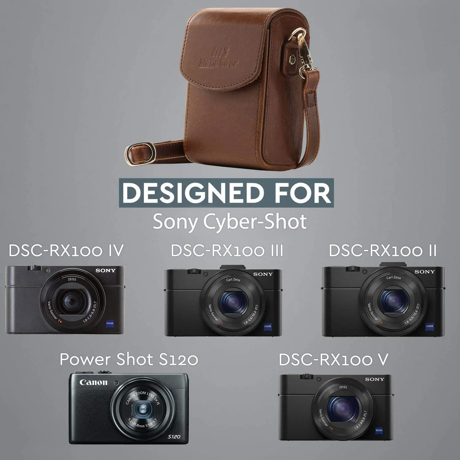 MegaGear MG279 Custodia Fotocamera RX100 S120 Marrone Scuro