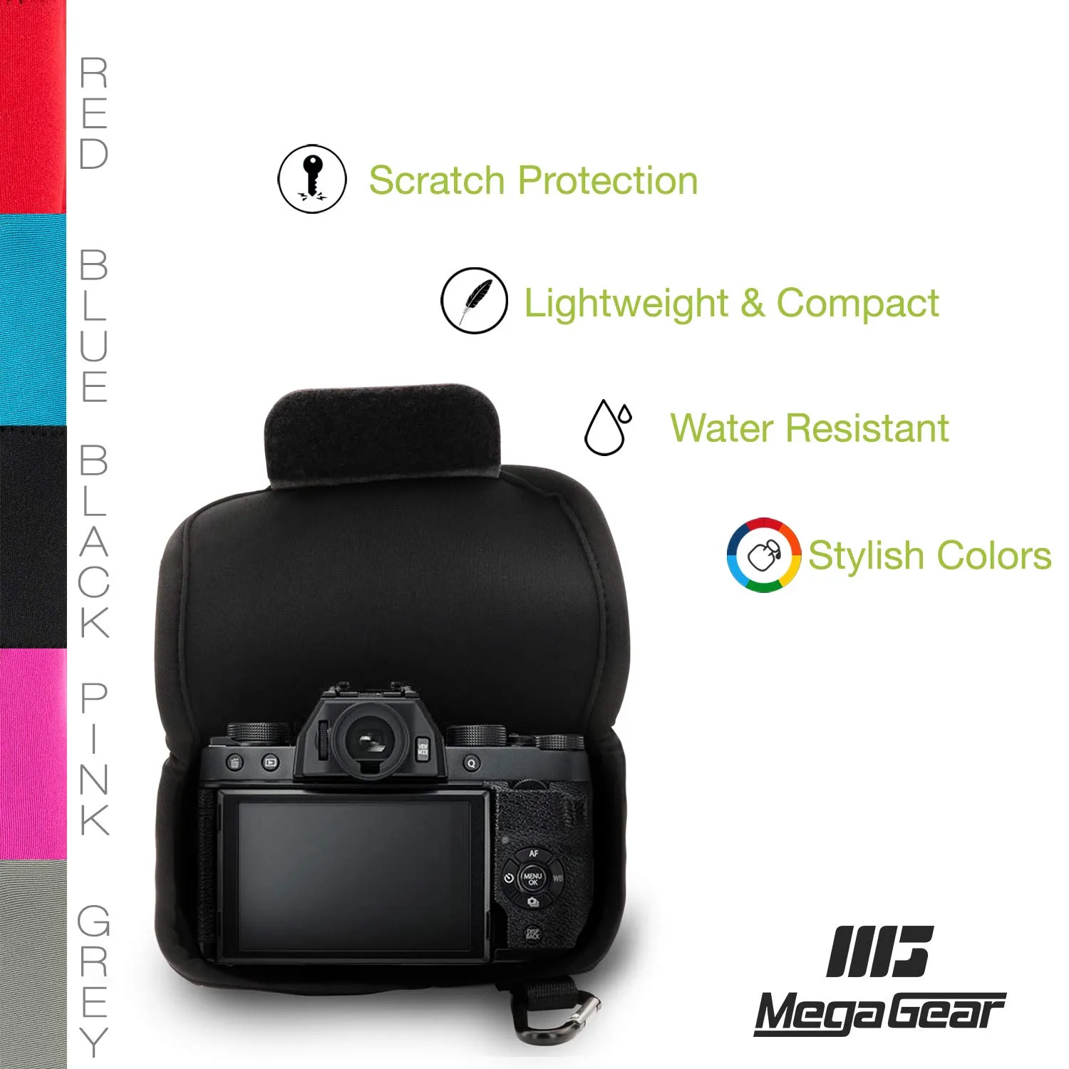 MegaGear MG1489 Fujifilm X-T100 15-45mm custodia neoprene nera