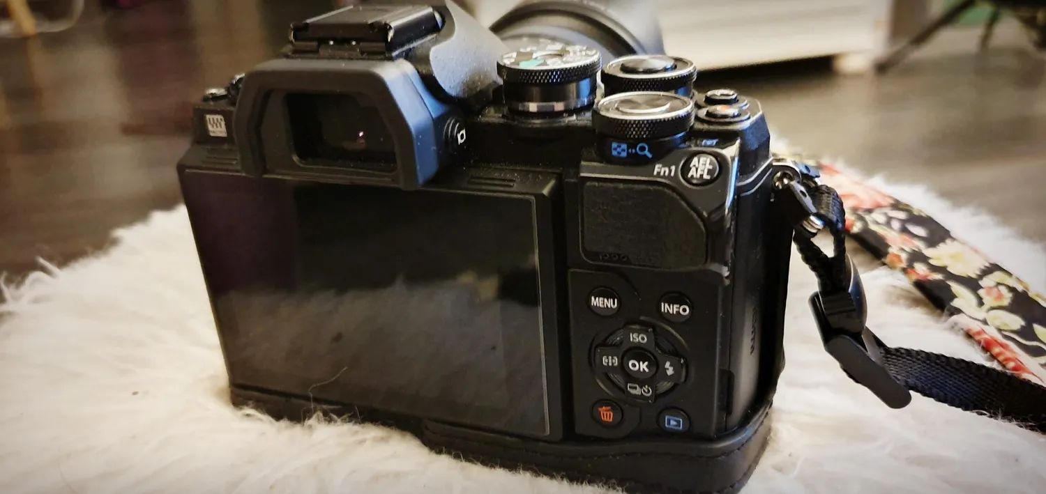 MegaGear Ever Ready mezza custodia pelle OM-D E-M10 Mark III marrone chiaro