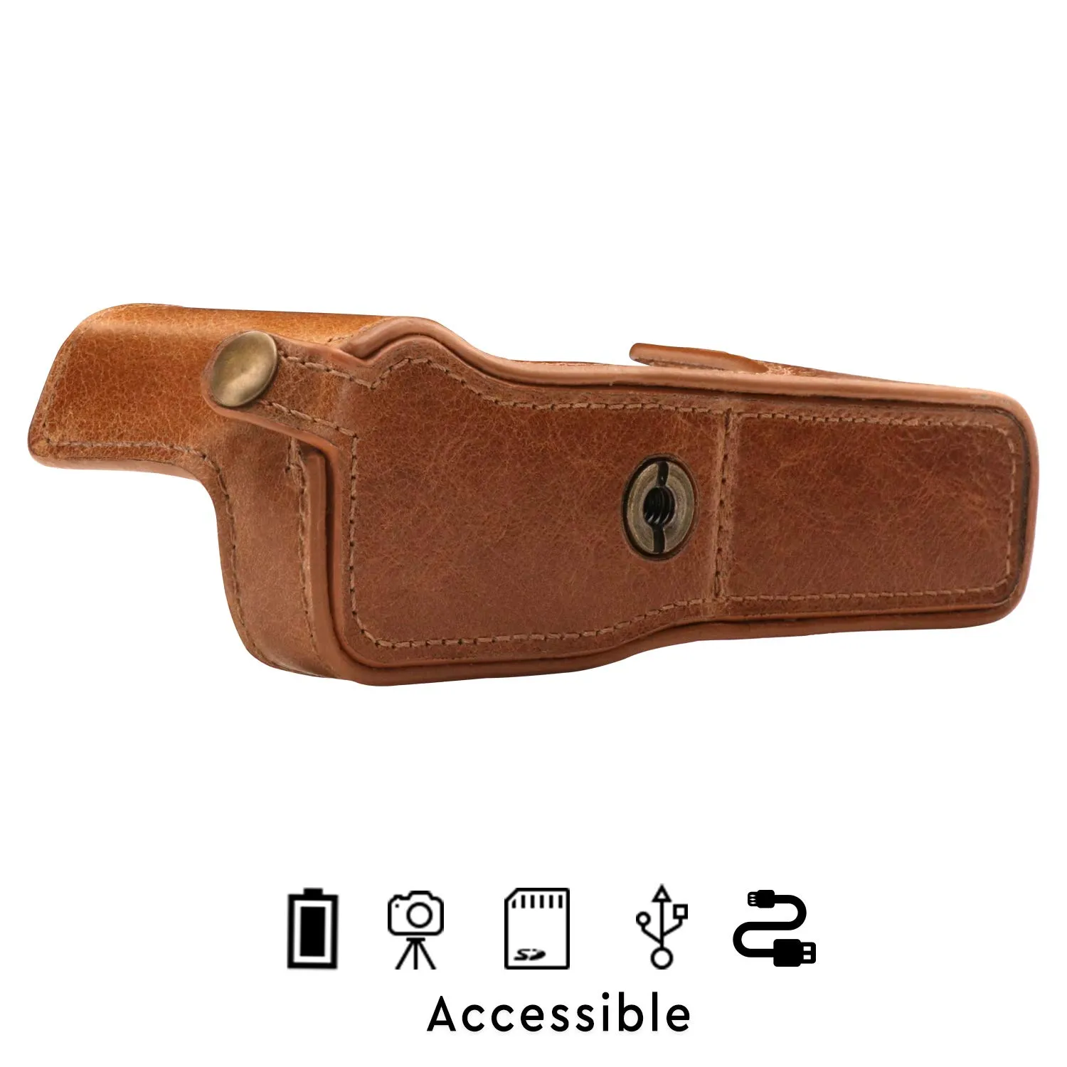 MegaGear Ever Ready custodia fotocamera X-T100 pelle marrone