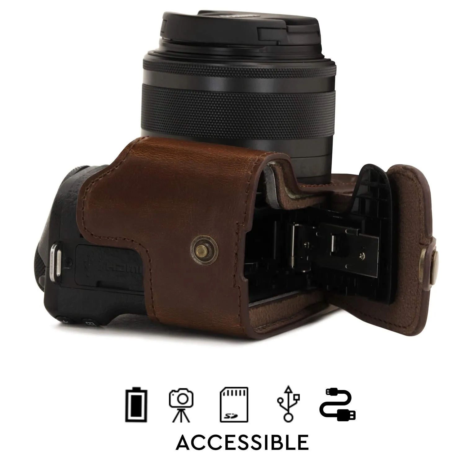 MegaGear Ever Ready MG1749 mezza custodia M6 Mark II marrone scuro