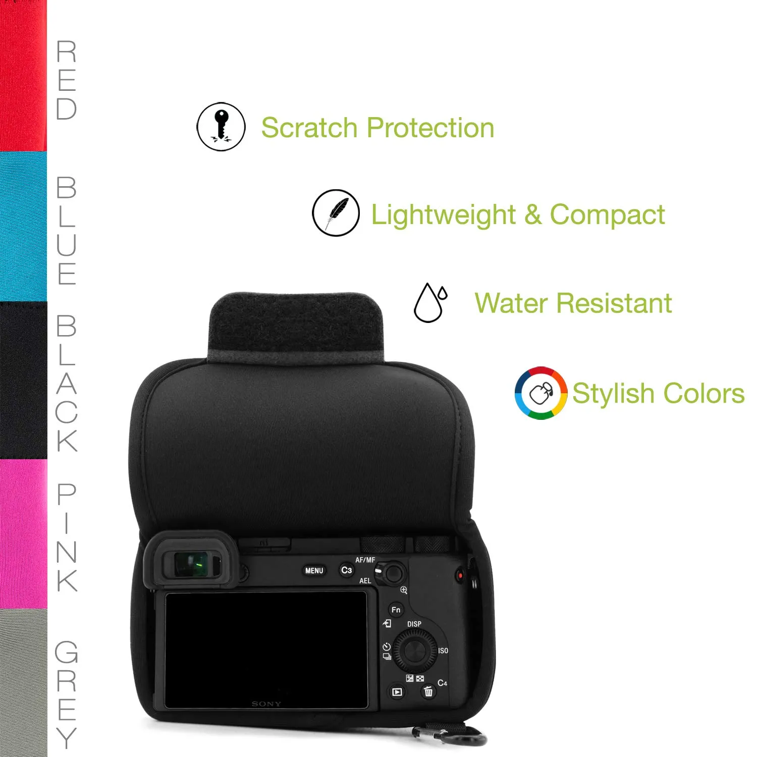 MegaGear MG1866 Custodia Neoprene Sony A6600 Nero