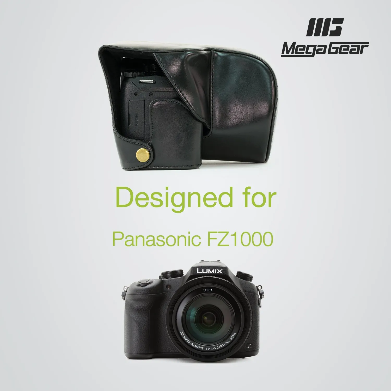 MegaGear Ever Ready custodia Panasonic FZ1000 ecopelle nera