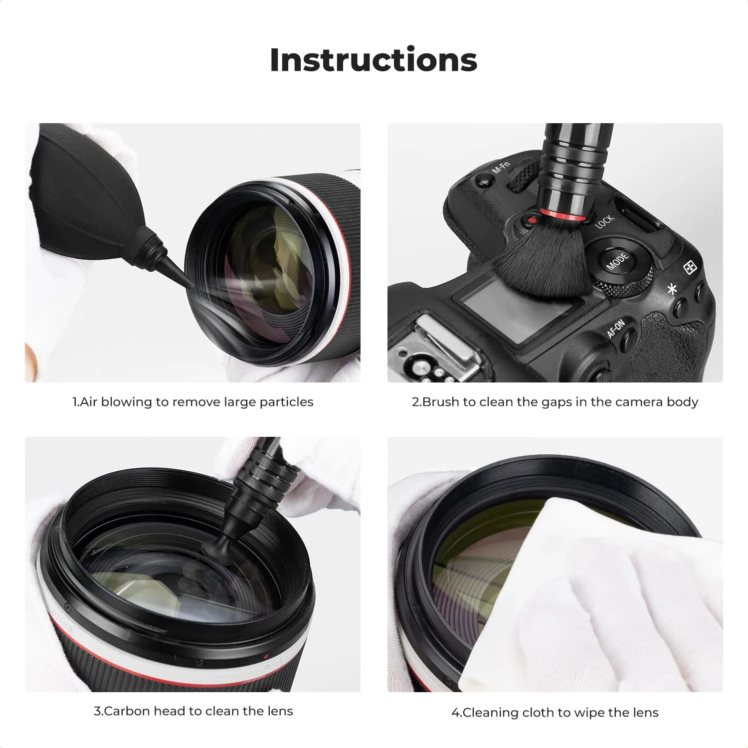 K&F Concept Travel Kit pulizia fotocamera 4 in 1 penna soffietto
