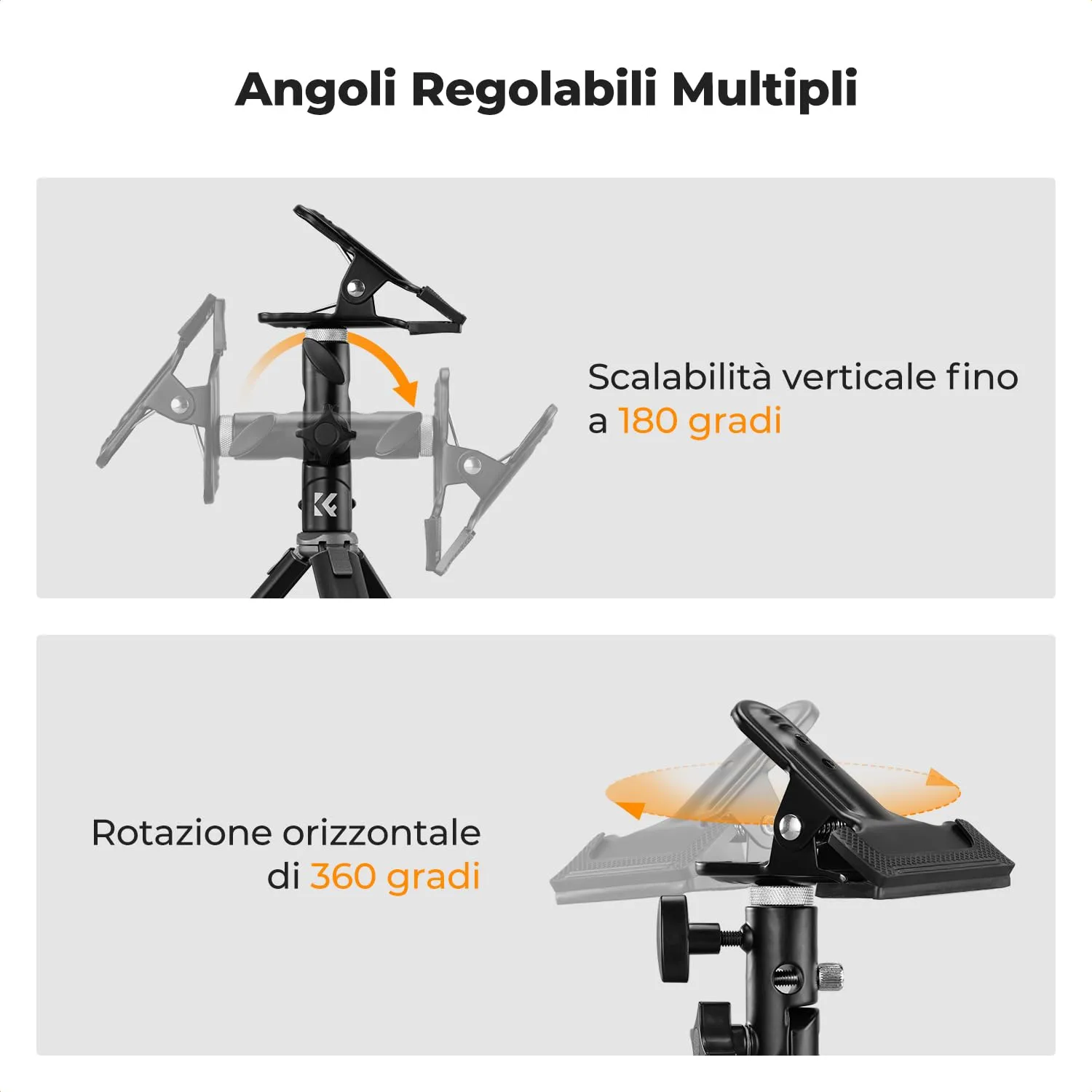 K&F Concept Morsetto Riflettore 1/4 3/8 Metallo 1pz
