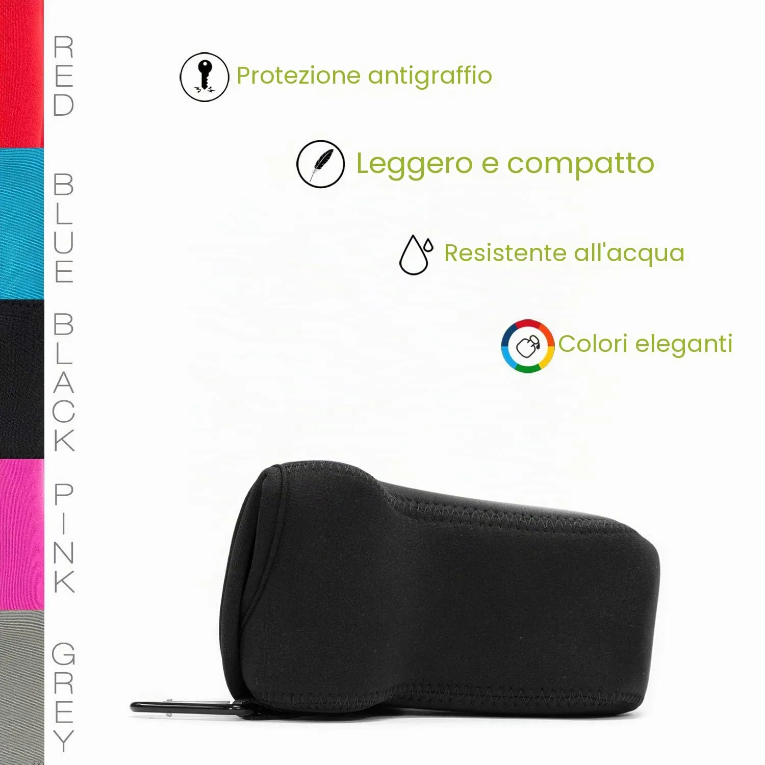MegaGear Custodia Neoprene Panasonic GX80 14-140mm Nera