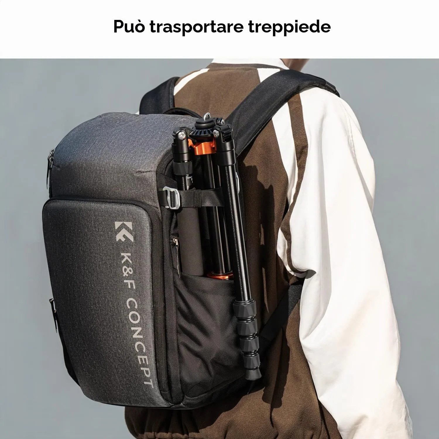 K&F Concept zaino fotografico 25L grigio impermeabile
