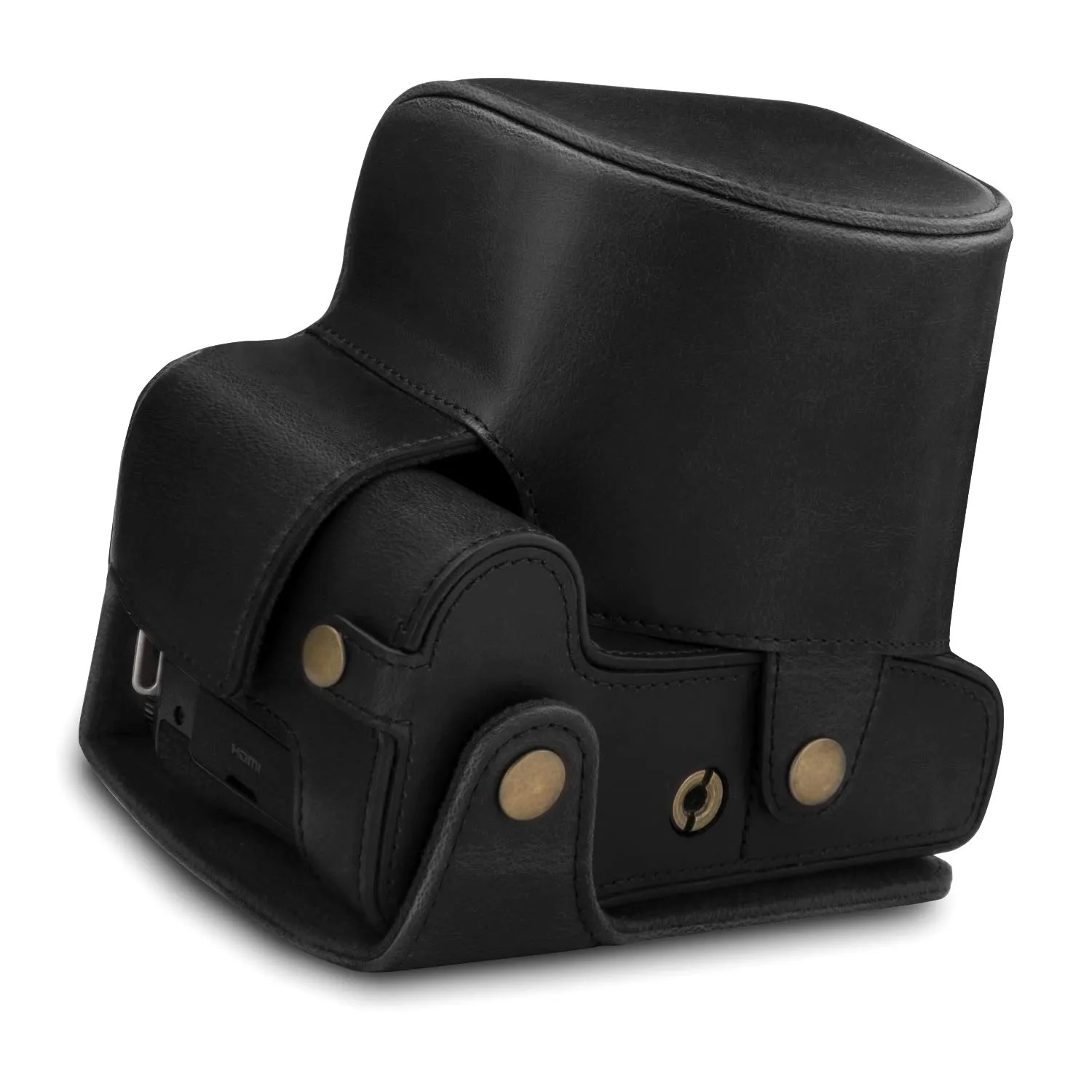 MegaGear Custodia Pelle per Leica V-Lux 5 Nera