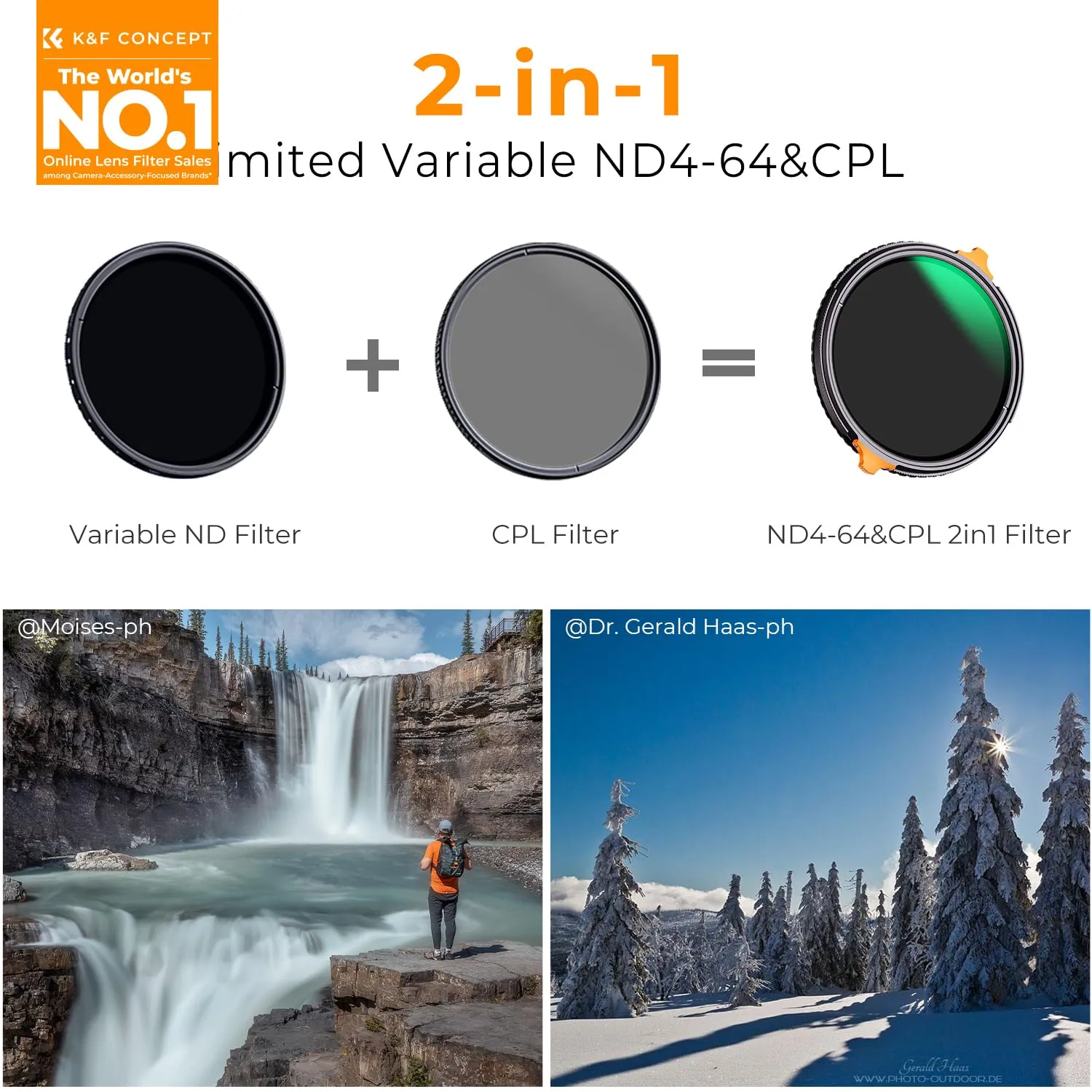 K&F Concept Nano-Xcel Filtro 67mm ND4-64 CPL 2in1