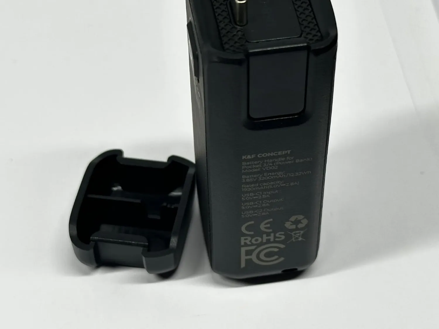 K&F Concept Impugnatura Batteria 3200mAh per Osmo Pocket 3 USB