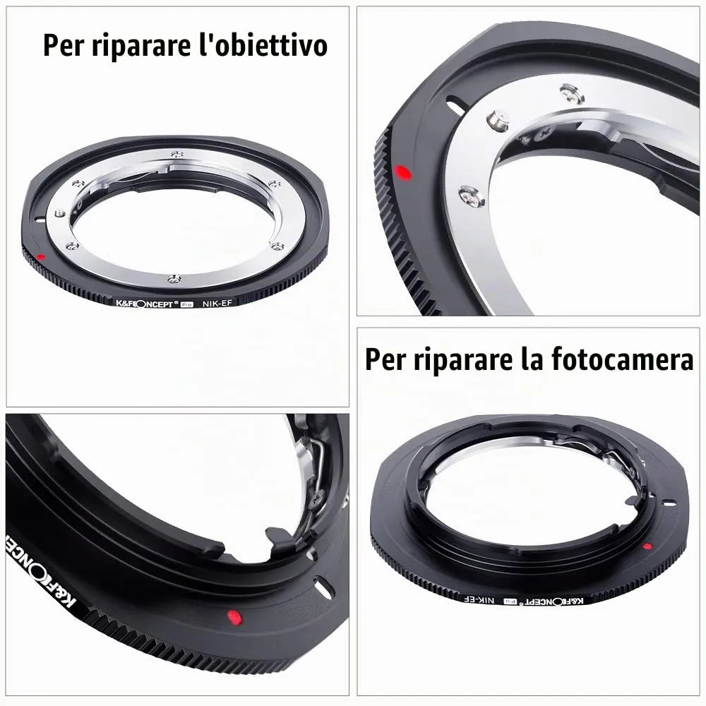 K&F Concept AI-EOS Anello Adattatore Nikon-Canon manuale