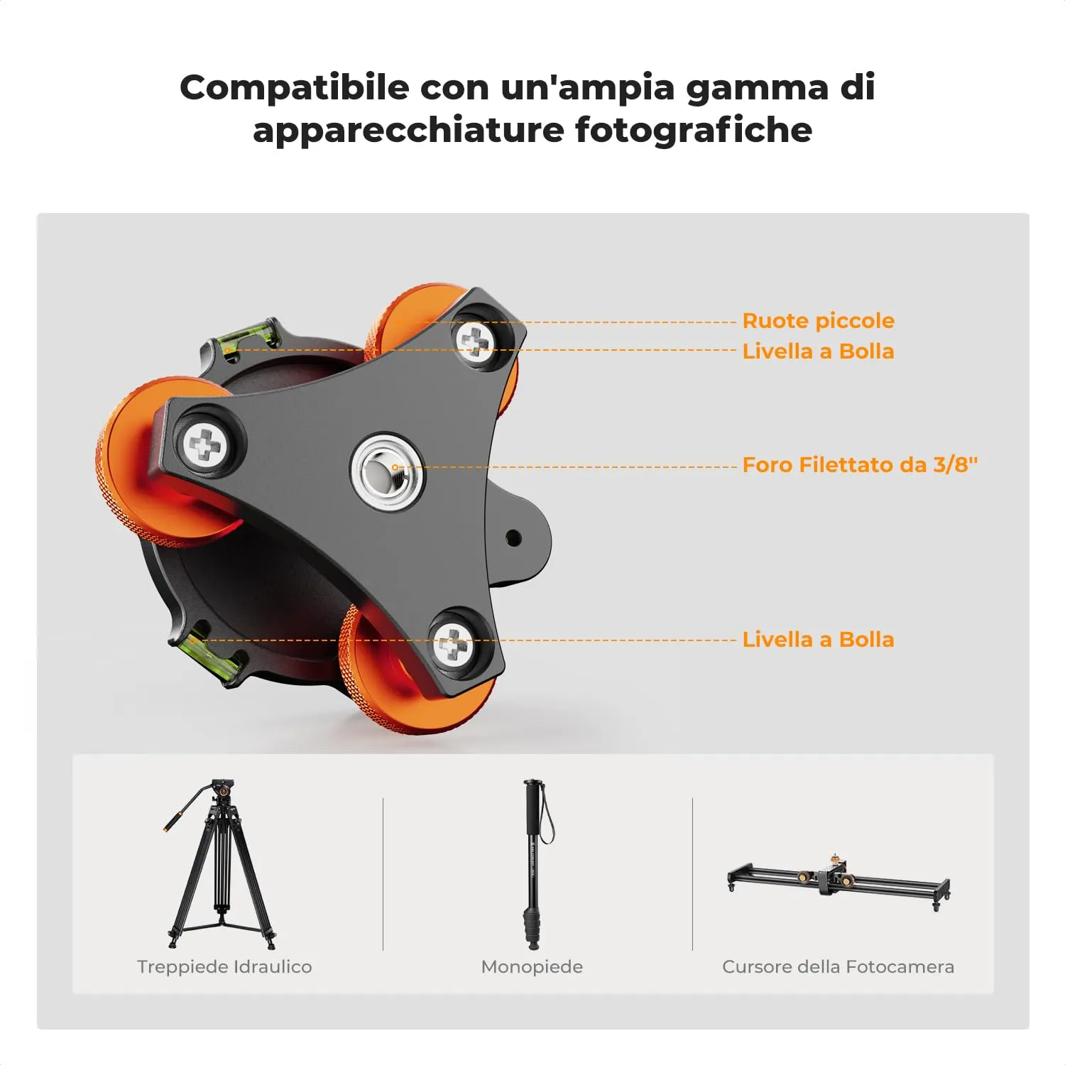 K&F Concept Base di Livellamento Alluminio 15 kg