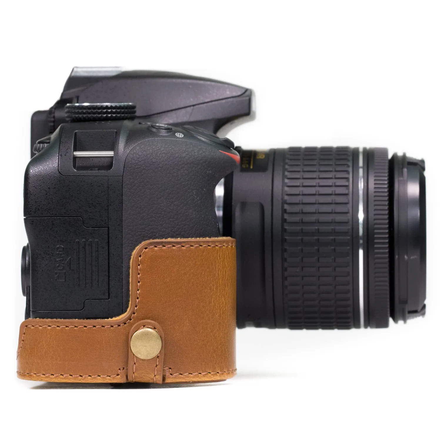 MegaGear MG858 custodia ecopelle marrone chiaro per Nikon D3400