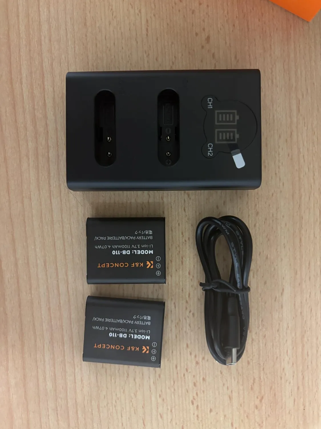 K&F Concept 2 batterie DB-110 1100mAh con caricatore LCD
