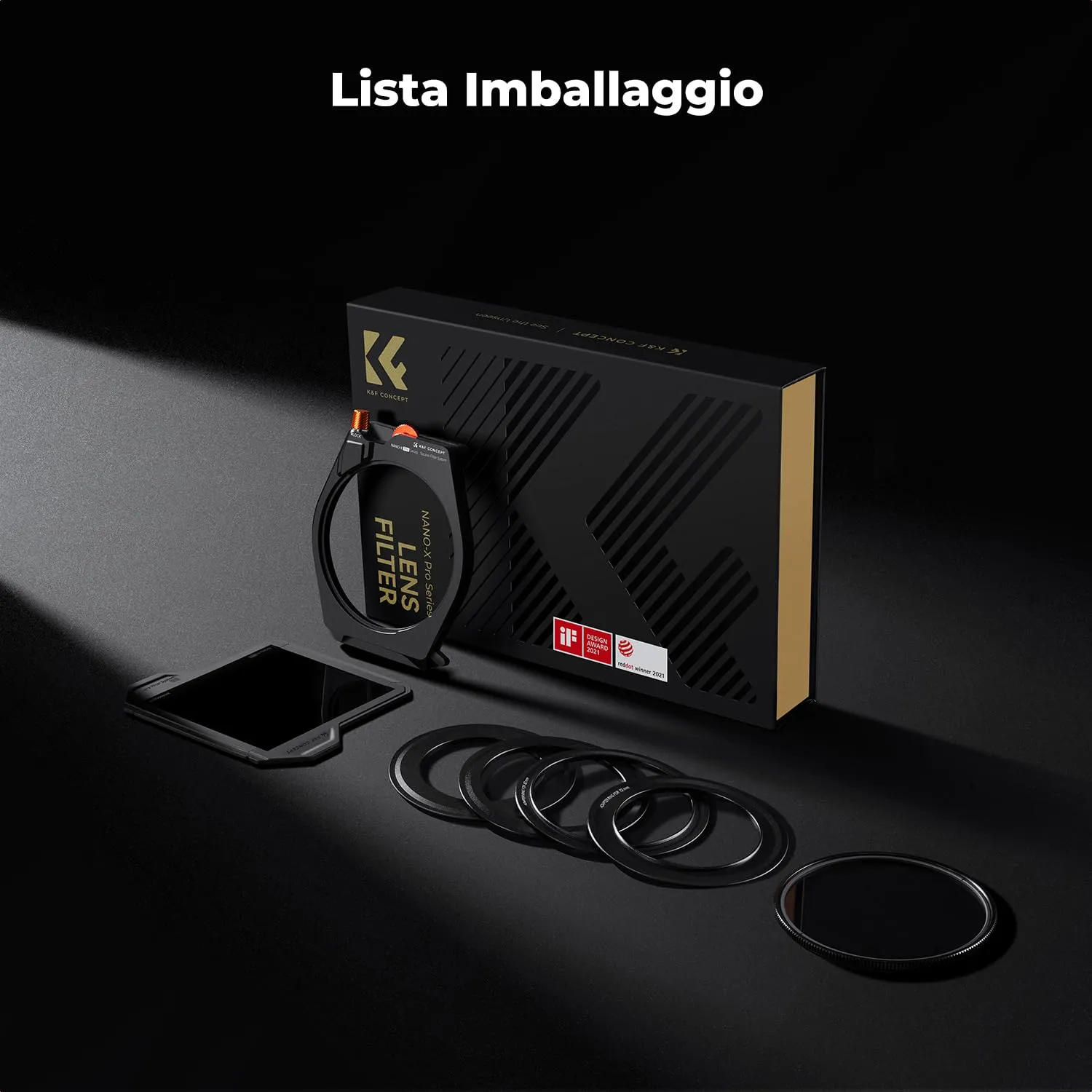 K&F Concept Nano-X Pro kit porta filtri quadrati 95mm vetro