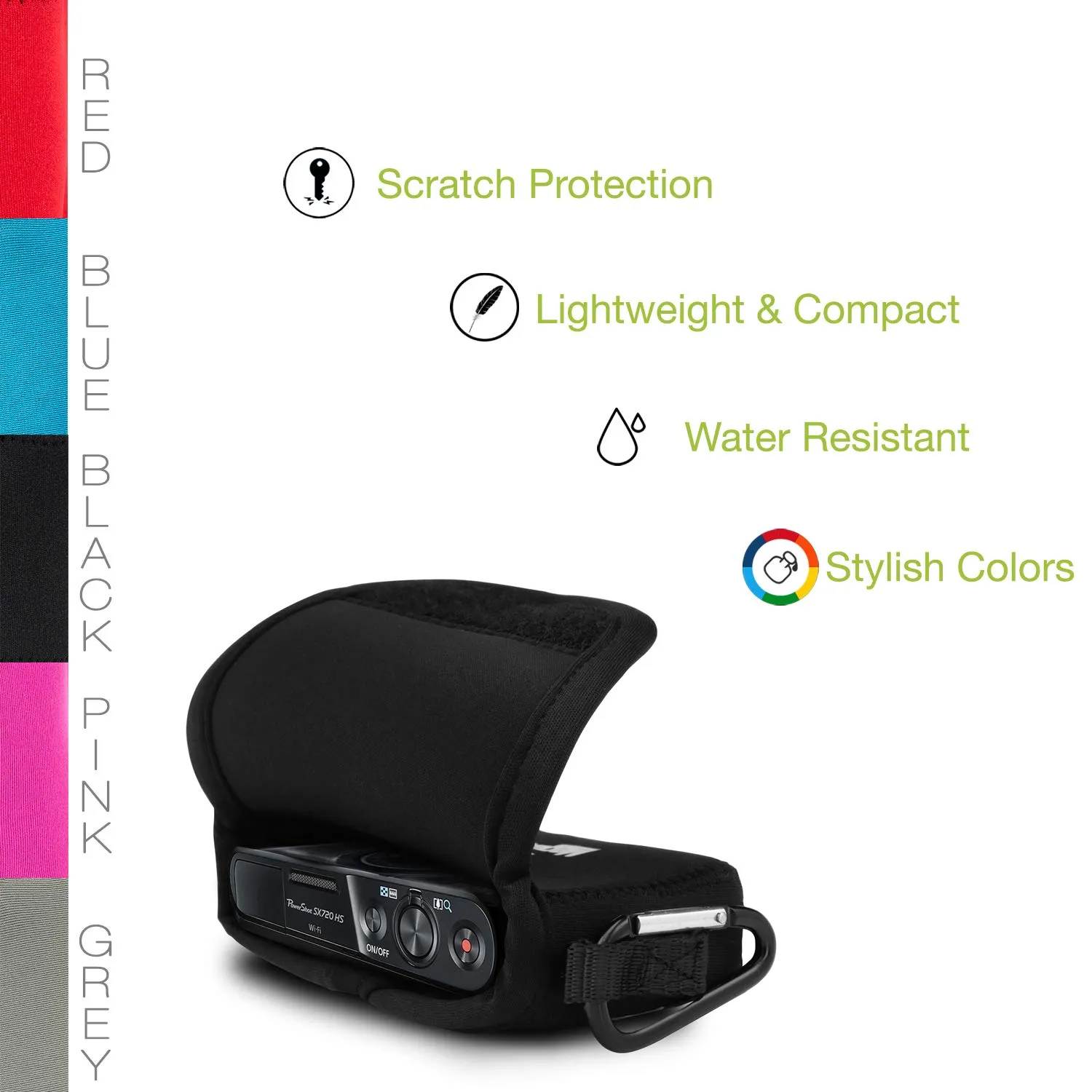 MegaGear MG021 custodia neoprene Canon SX720 nera