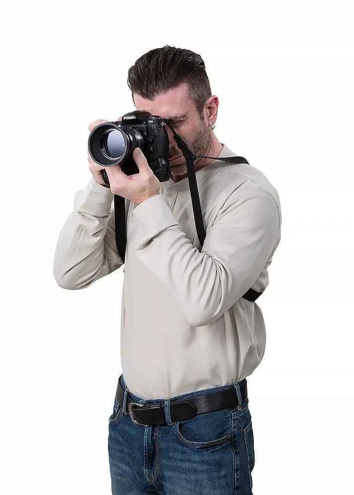 Lenscoat imbracatura fotocamera binocolo elastica nera