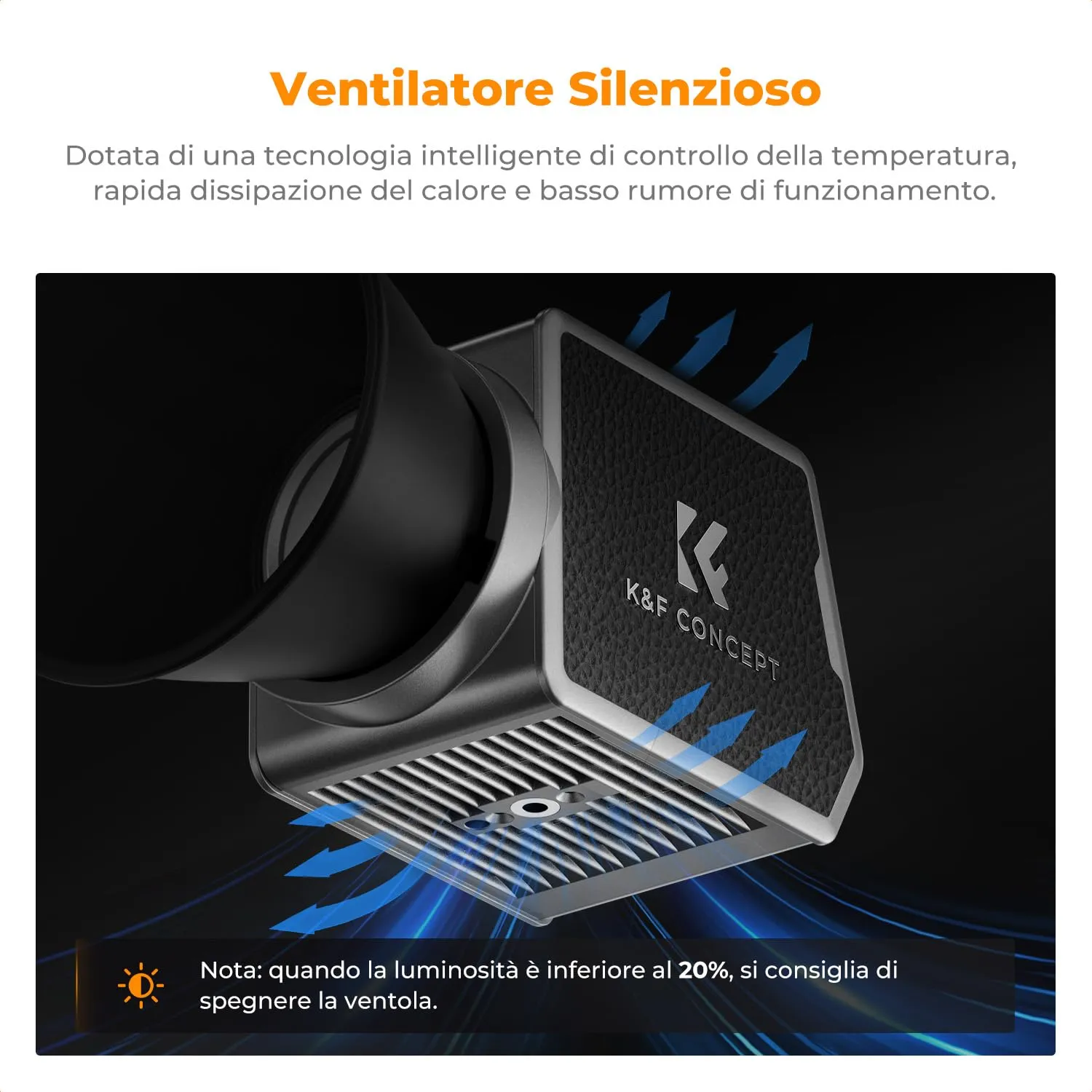 K&F Concept 60W COB Luce Video Bi-Color con Batteria
