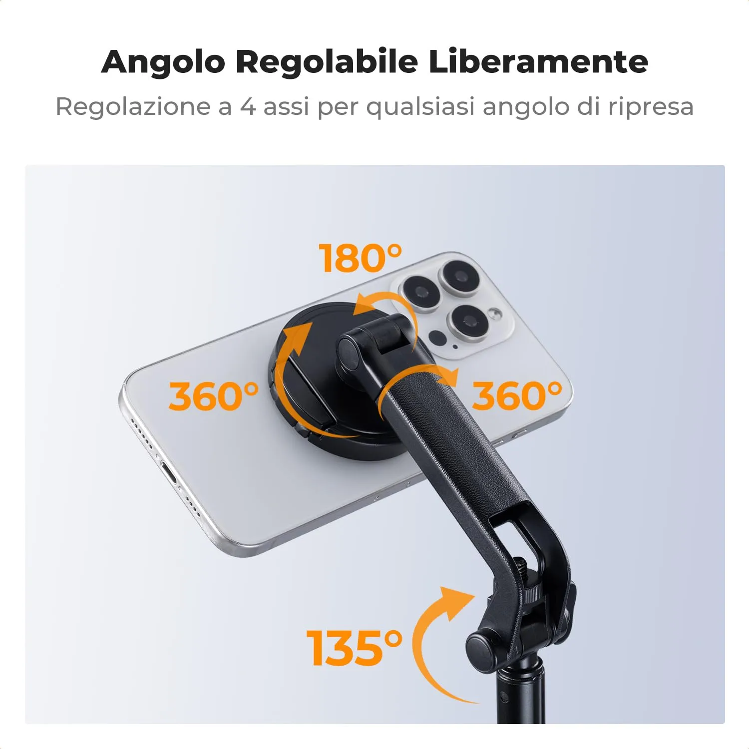K&F Concept Treppiede Magnetico 3-in-1 Selfie Stick Nero 180cm Bluetooth