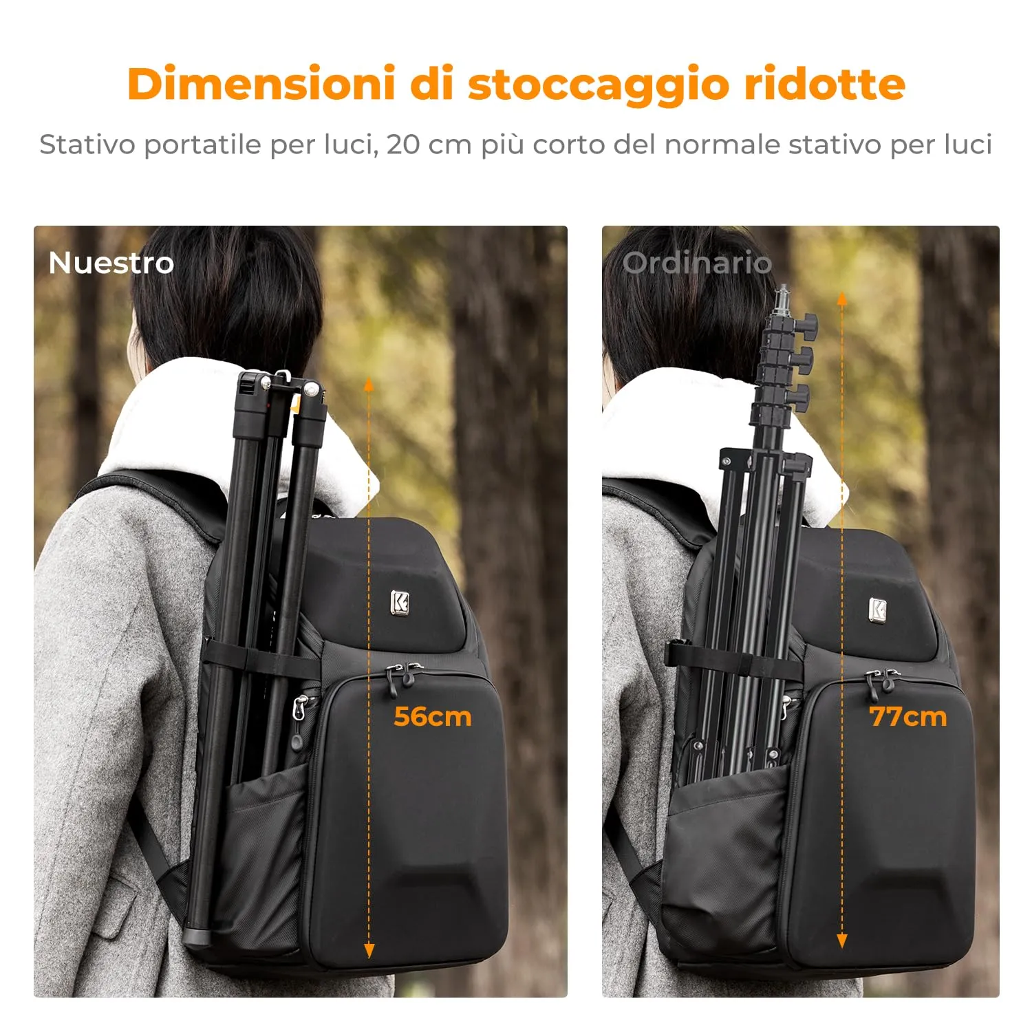 K&F Concept stativo luci 230cm 220cm alluminio 4kg